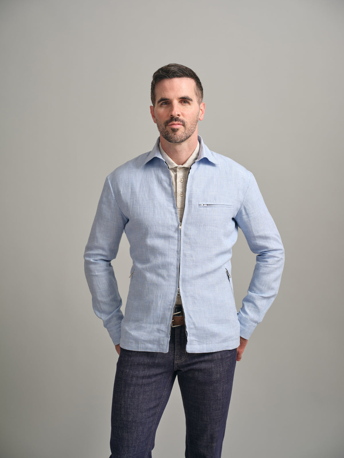 Blue Plaid Traveler Jacket